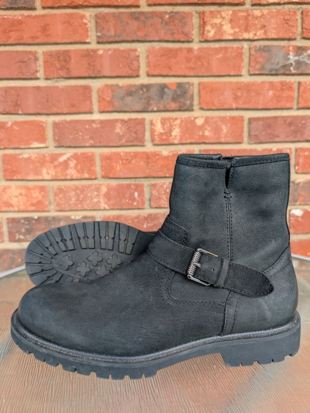 Men's Crown Vintage Black Leather Ankle Boots Size 9 M